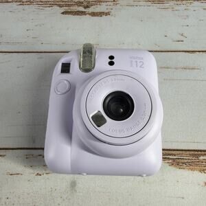 Fujifilm Instax Mini 12 Instant Camera Lilac Purple Tested Working Missing Parts